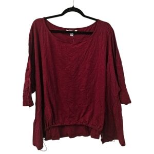 Red Penningtons ActiveZone Women's Elastic Hem 3/4 Sleeve T-Shirt